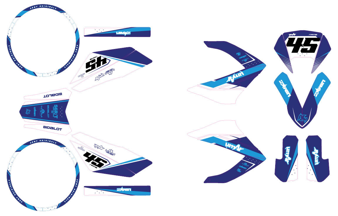 Kit pegatinas 50cc Masai Razer 50 SM 2012-2025 Misil del Ejército