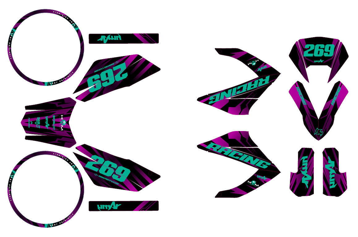 Kit déco 50cc Masai Razer 50 SM 2012-2025 Purple Rain