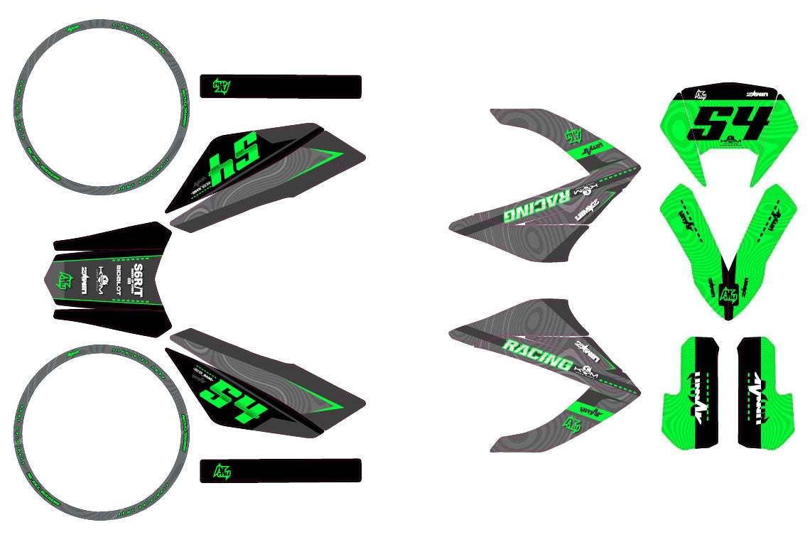 Kit pegatinas 50cc Masai Razer 50 SM 2012-2025 Ejército Quake