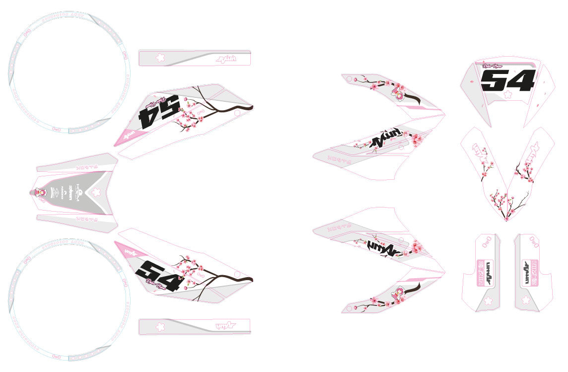 Kit pegatinas 50cc Masai Razer 50 SM 2012-2025 Ejército Sakura