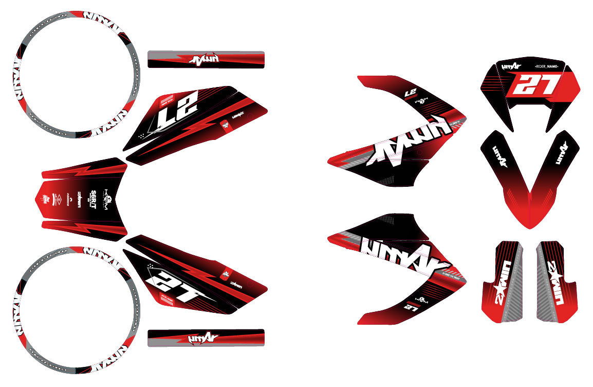 Kit pegatinas 50cc Masai Razer 50 SM 2012-2025 Ejército Séptimo