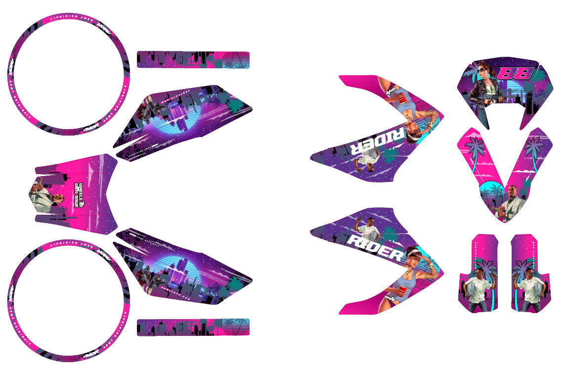 Dekor kit 50cc Masai Razer 50 SM 2012-2025 Vice City