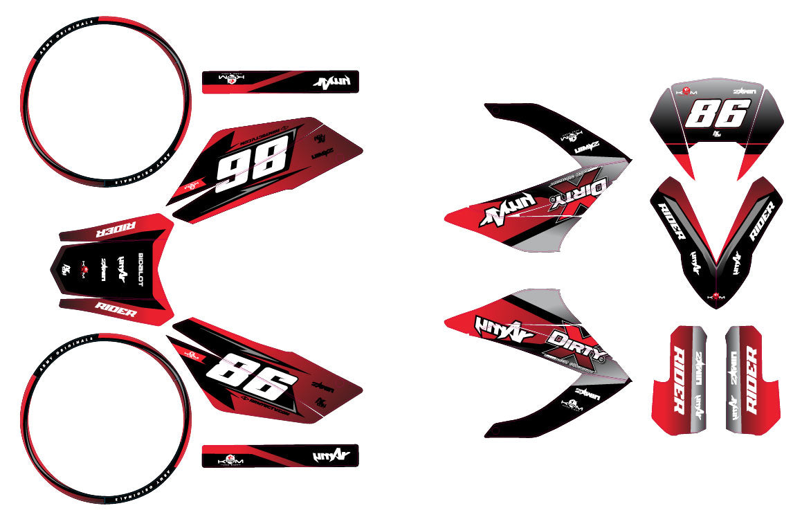 Dekor kit 50cc Masai Razer 50 SM 2012-2025 Yoshi