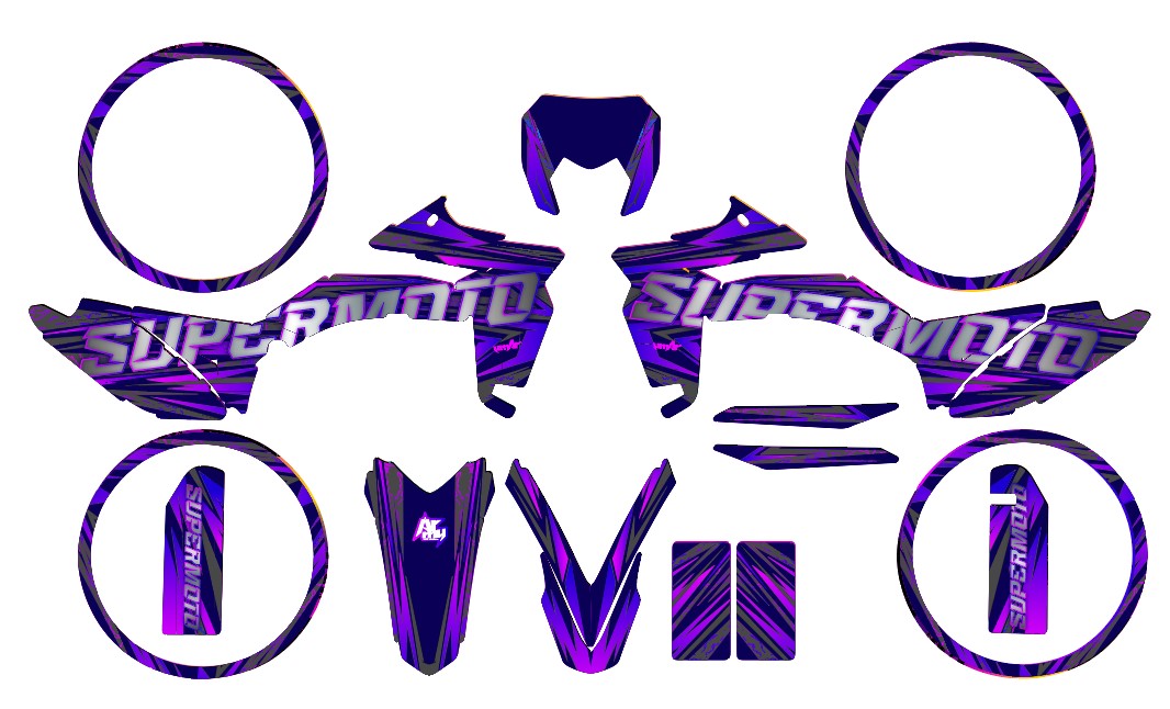 Kit déco Sherco 50cc 2017-2025 Purpink | autocollants moto | personnalisation 50cc | armysctv