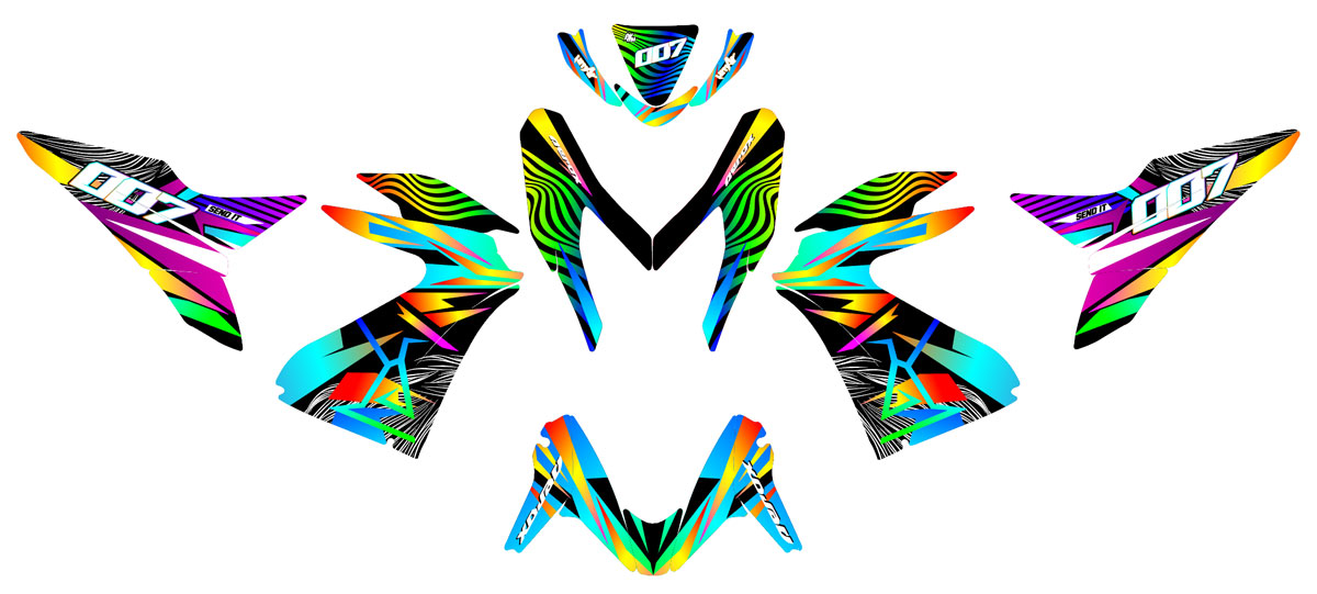 50cc Graphics kit Yamaha Aerox / MBK Nitro 2013-2019 Four twenty | motorcycle stickers | 50cc customization | armysctv