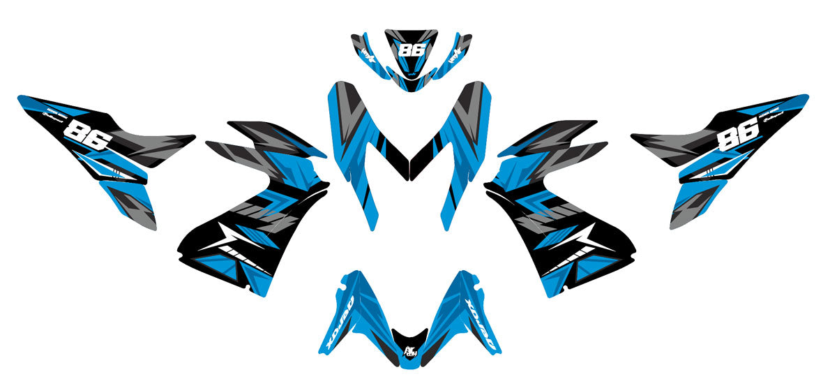 50cc Graphics kit Yamaha Aerox / MBK Nitro 2013-2019 Frost | motorcycle stickers | 50cc customization | armysctv