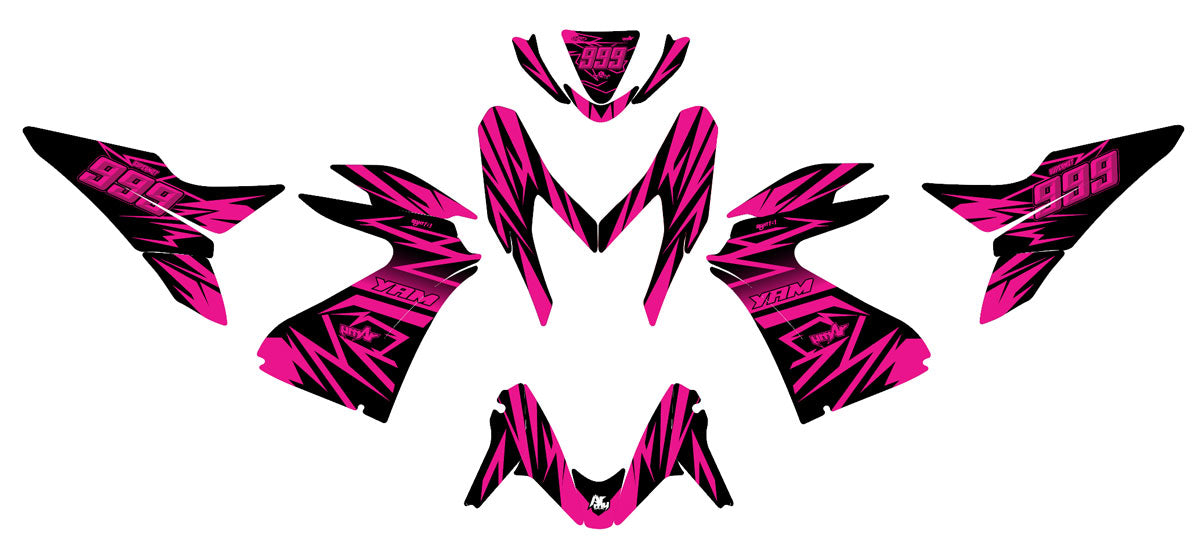 50cc Graphics kit Yamaha Aerox / MBK Nitro 2013-2019 Eighth | motorcycle stickers | 50cc customization | armysctv