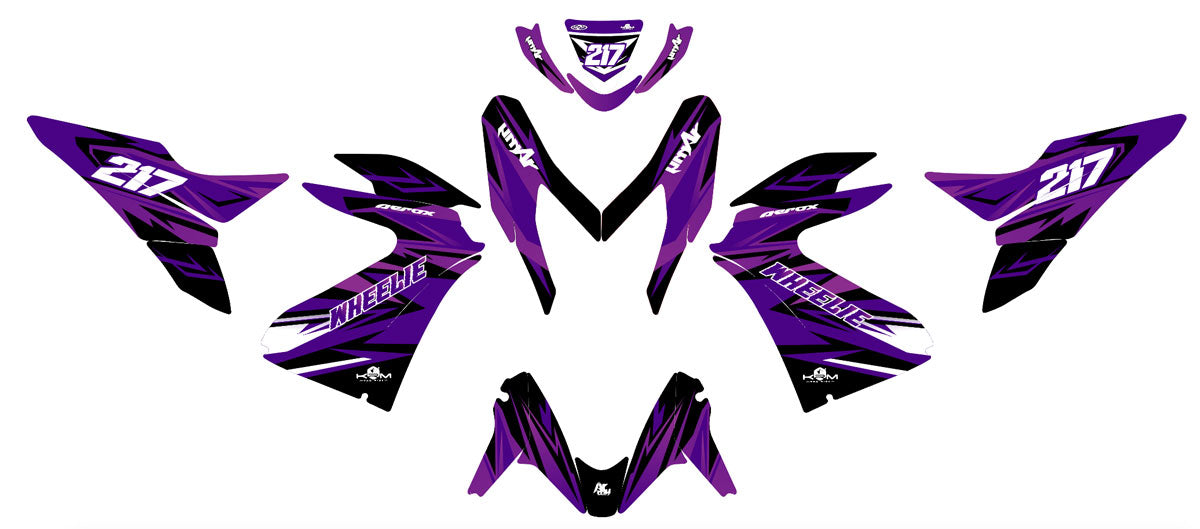 Kit déco 50cc Yamaha Aerox / MBK Nitro 2013-2019 Lilaks | autocollants moto | personnalisation 50cc | armysctv