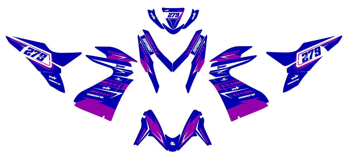 Kit déco 50cc Yamaha Aerox / MBK Nitro 2013-2019 Ninesky | autocollants moto | personnalisation 50cc | armysctv