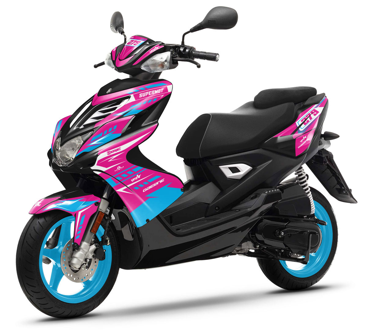 Kit déco 50cc Yamaha Aerox / MBK Nitro 2013-2019 Ninesky | autocollants moto | personnalisation 50cc | armysctv