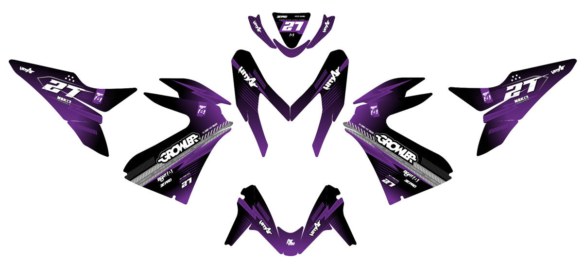 50cc Graphics kit Yamaha Aerox / MBK Nitro 2013-2019 Seventh | motorcycle stickers | 50cc customization | armysctv