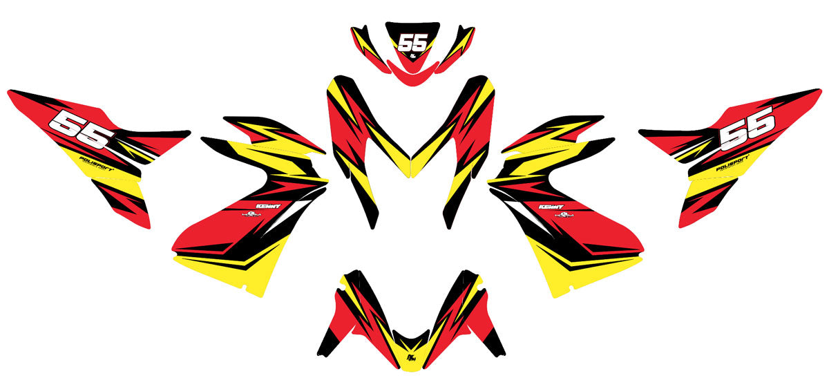 50cc Graphics kit Yamaha Aerox / MBK Nitro 2013-2019 Stream | motorcycle stickers | 50cc customization | armysctv
