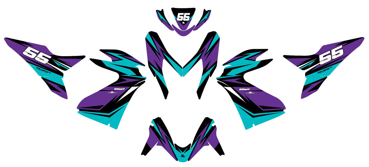 Kit déco 50cc Yamaha Aerox / MBK Nitro 2013-2019 Stream | autocollants moto | personnalisation 50cc | armysctv