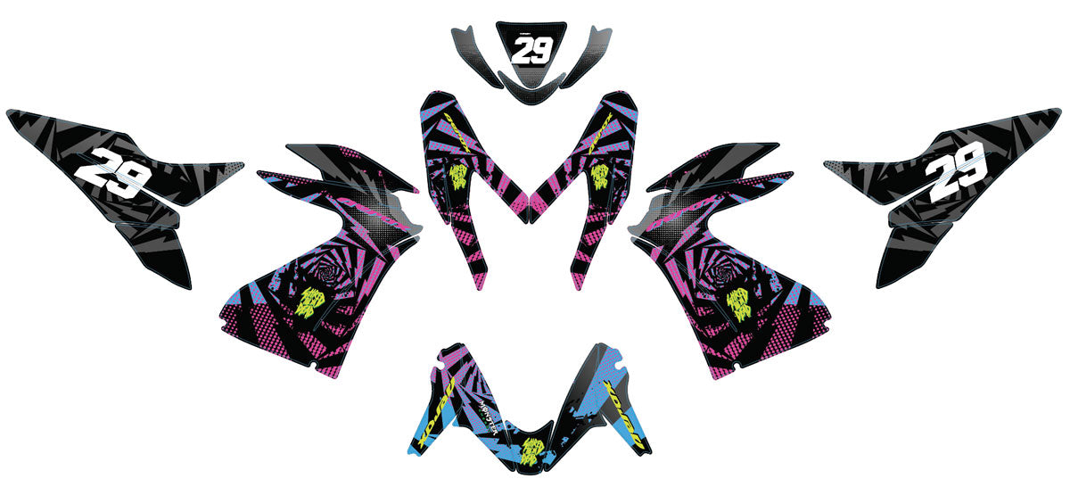50cc Graphics kit Yamaha Aerox / MBK Nitro 2013-2019 Swirl | motorcycle stickers | 50cc customization | armysctv
