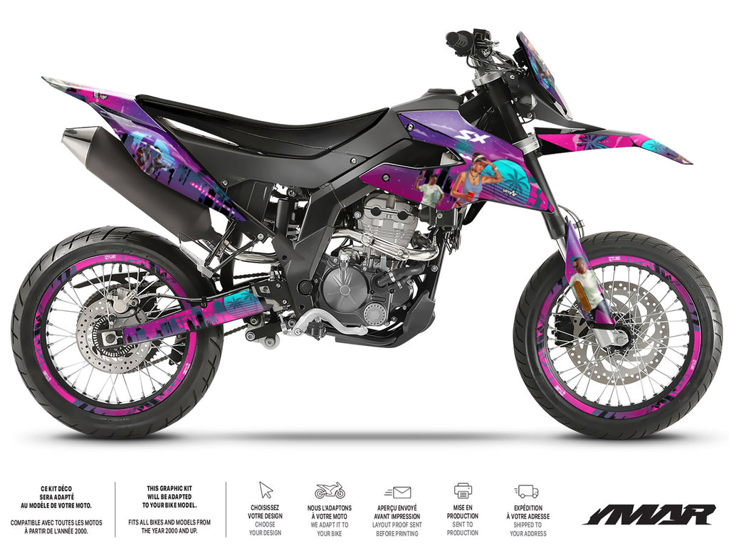 Graphic decals Aprilia SX 125cc Vice City (2018-2023) - Retro and ...