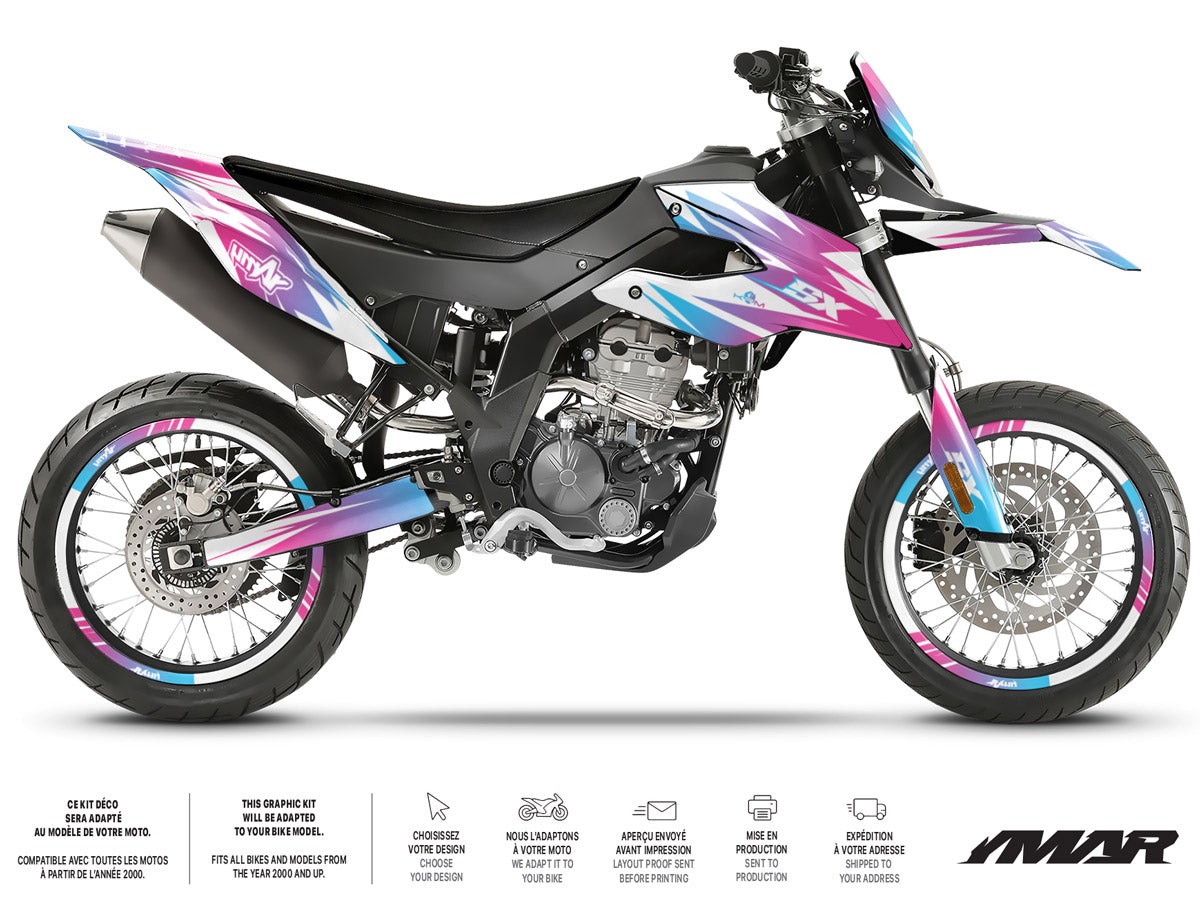 Kit déco moto 125cc X-Fast - Compatible avec Aprilia SX/RX 2018-2023