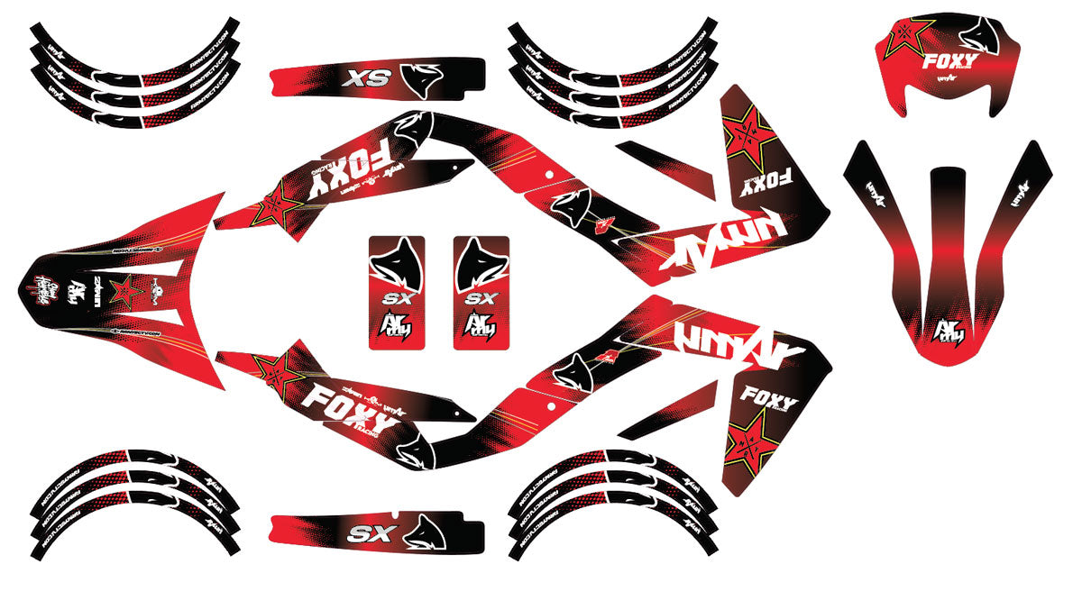 Kit pegatinas 50cc Army Foxy - Compatible con Aprilia SX/RX 2006-2017