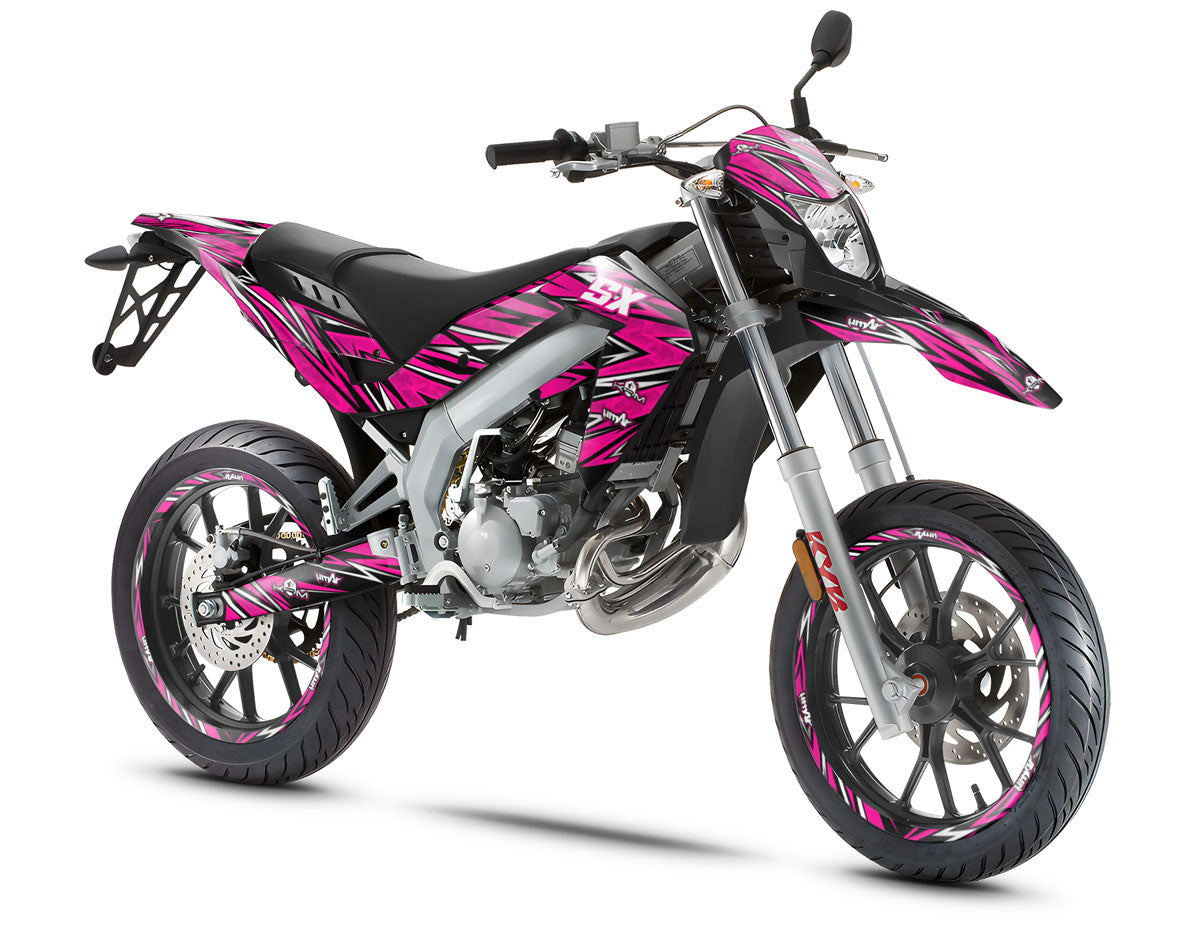 Kit déco 50cc Cutvector - Compatible avec Aprilia SX/RX 2006-2017 sur moto avec design moderne en vinyle.