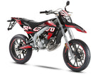 50cc Graphics kit Magix - Compatible with Aprilia SX/RX 2006-2017 design on black and red supermoto motorcycle.
