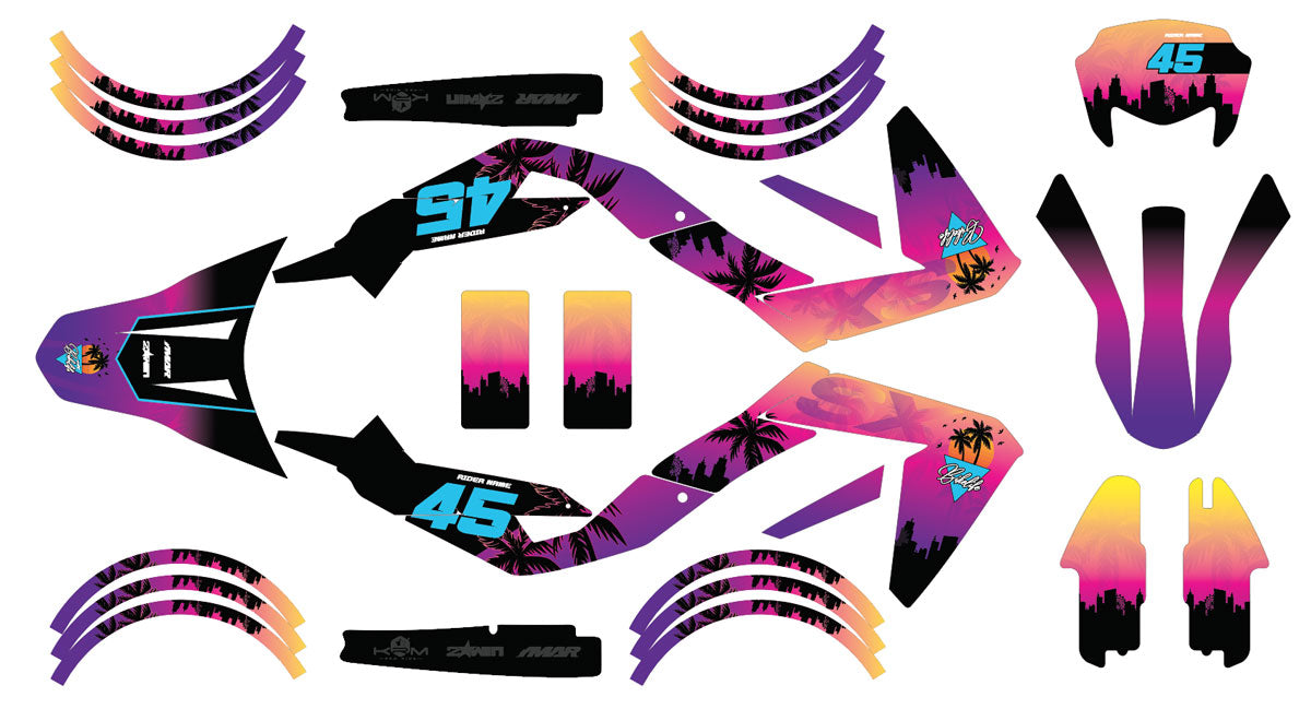 Kit pegatinas 50cc Miami - Compatible con Aprilia SX/RX 2006-2017