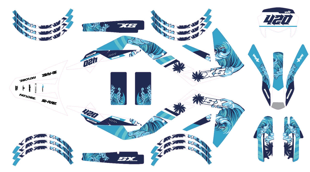 Kit déco Aprilia 50 SX 2006-2017 Oceans | autocollants moto | personnalisation 50cc | armysctv