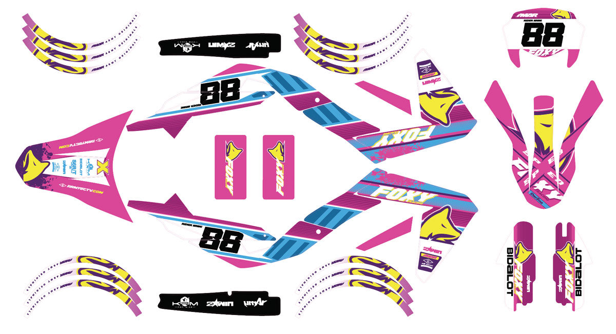 Kit pegatinas 50cc Pink Fox - Compatible con Aprilia SX/RX 2006-2017