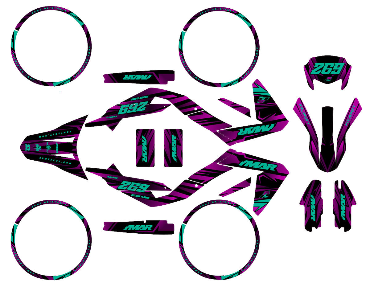 Kit déco 50cc Purplerain - Compatible avec Aprilia SX/RX 2006-2017