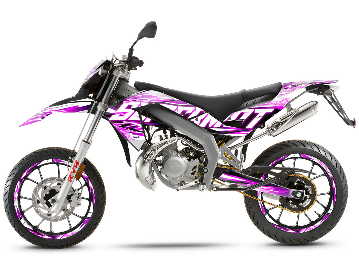 Kit déco 50cc Shaker - Compatible avec Aprilia SX/RX 2006-2017 sur moto avec design dynamique et coloré.