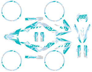 Kit déco 50cc Superlight - Compatible avec Aprilia SX/RX 2006-2017 featuring a modern design with striking colors and patterns.