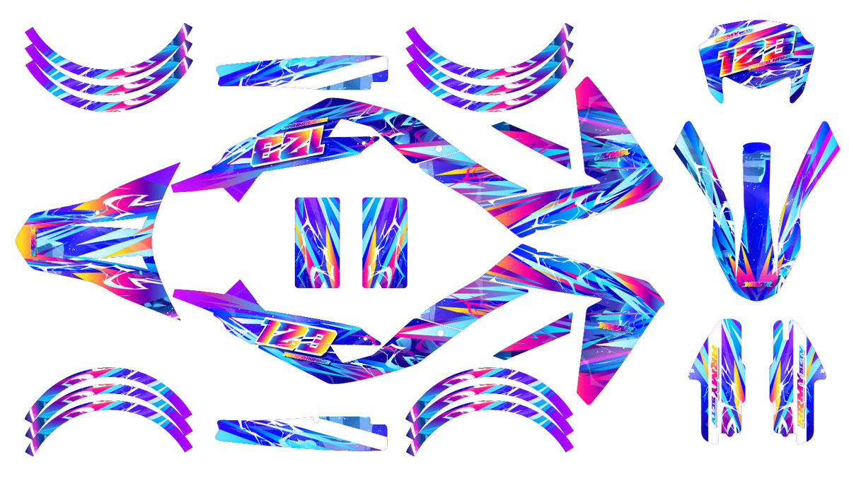 Kit déco 50cc Ultravector - Compatible avec Aprilia SX/RX 2006-2017 design moderne et technique en vinyle premium.