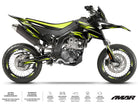 Kit déco moto 125cc Alpha - Compatible avec Aprilia SX/RX 2018-2023 sur moto noire et jaune