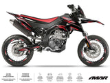 Kit déco moto 125cc Alpha - Compatible avec Aprilia SX/RX 2018-2023 sur une moto avec design sportif.