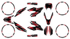 Kit déco moto 125cc Alpha - Compatible avec Aprilia SX/RX 2018-2023 avec design audacieux en rouge et noir.