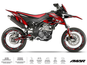 Kit déco moto 125cc Cutvector - Compatible avec Aprilia SX/RX 2018-2023 sur une moto sportive.