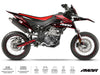 125cc Motorcycle Graphics Kit Gold and Platinum - Compatible with Aprilia SX/RX 2018-2023 on supermoto motorcycle.