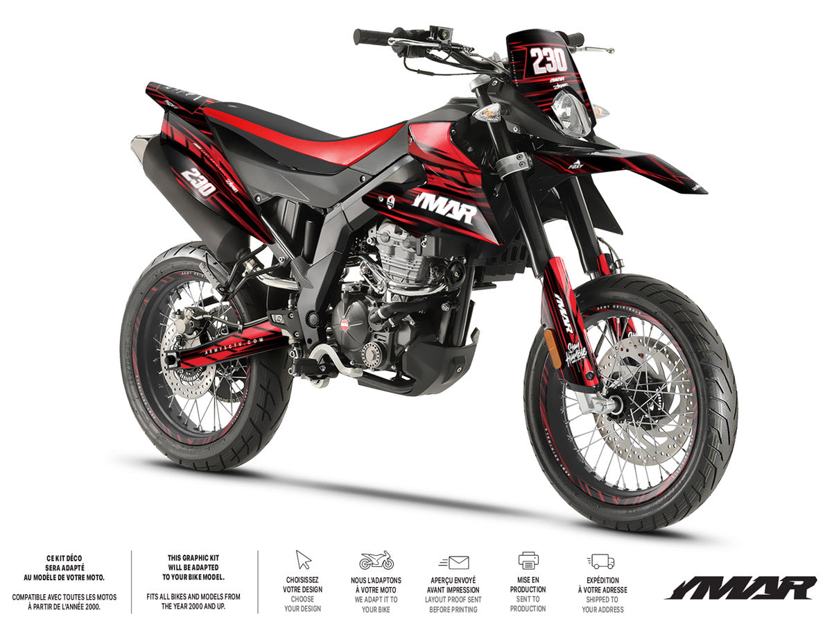 Kit déco moto 125cc D'or et de Platine - Compatible avec Aprilia SX/RX 2018-2023 sur supermotard IMAR