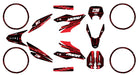 125cc Motorcycle Graphics Kit Gold and Platinum - Compatible with Aprilia SX/RX 2018-2023 with red and black design.