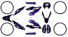 125cc Motorcycle Graphics Kit Gold and Platinum - Compatible with Aprilia SX/RX 2018-2023 in premium vinyl, graphic stickers.