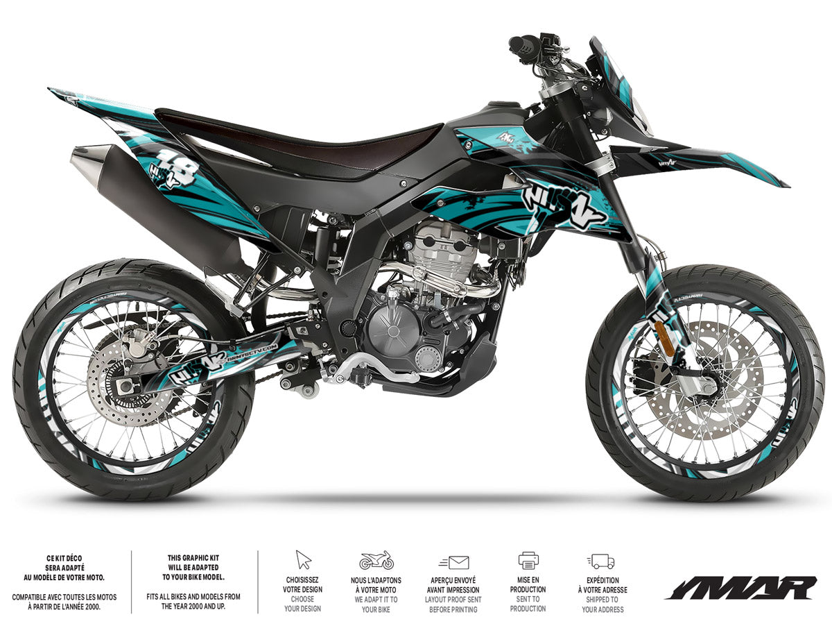 Kit déco moto 125cc Freedom - Compatible avec Aprilia SX/RX 2018-2023