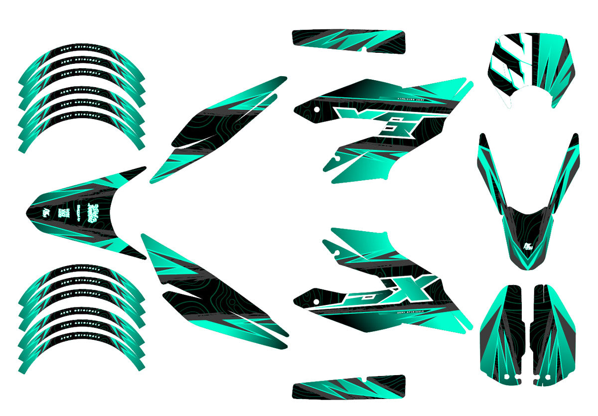 Kit déco moto 125cc Magix - Compatible avec Aprilia SX/RX 2018-2023, autocollants graphiques en vinyle