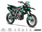 Kit déco moto 125cc Magix - Compatible avec Aprilia SX/RX 2018-2023 sur une moto style supermotard.