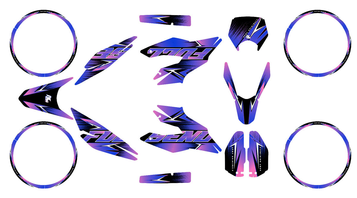 Kit déco moto 125cc Message Star - Compatible avec Aprilia SX/RX 2018-2023 avec design graphique audacieux en vinyle.