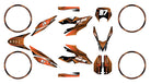 Kit déco moto 125cc Redfast - Compatible avec Aprilia SX/RX 2018-2023, stickers en vinyle orange et noir pour supermotard.