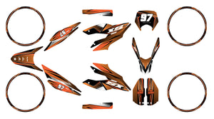 Kit déco moto 125cc Redfast - Compatible avec Aprilia SX/RX 2018-2023, stickers en vinyle orange et noir pour supermotard.