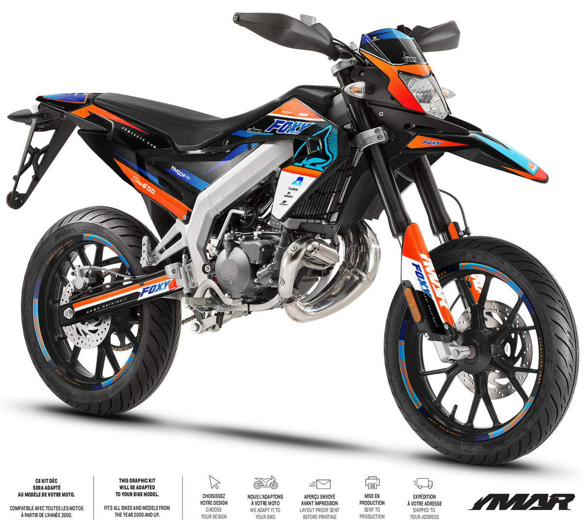 Dekor kit Aprilia SX 50cc 2018-2025 Orange Fox