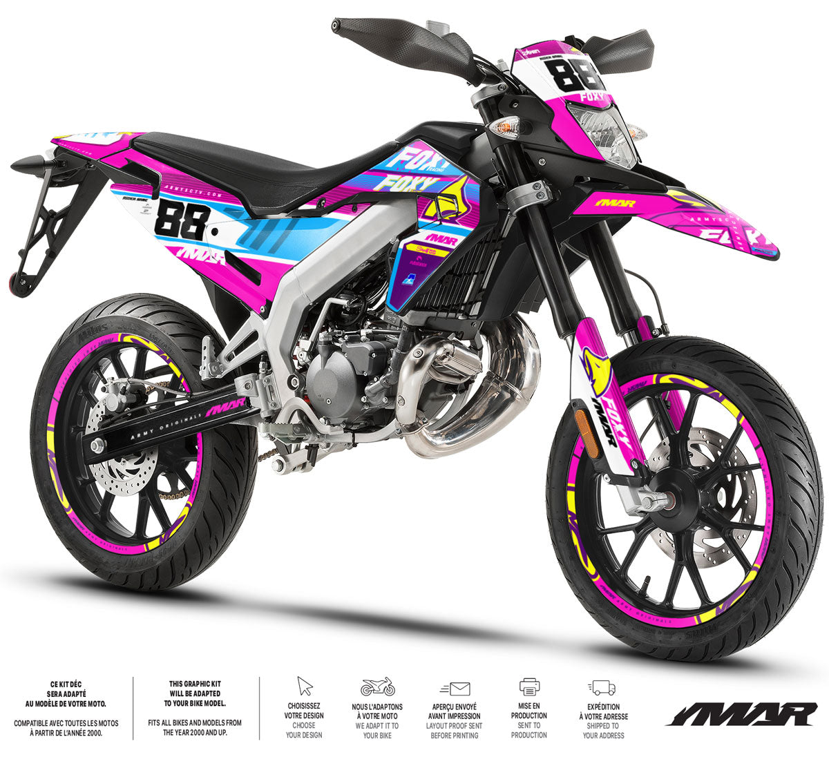 Dekor kit Aprilia SX 50cc 2018-2025 Pink Fox