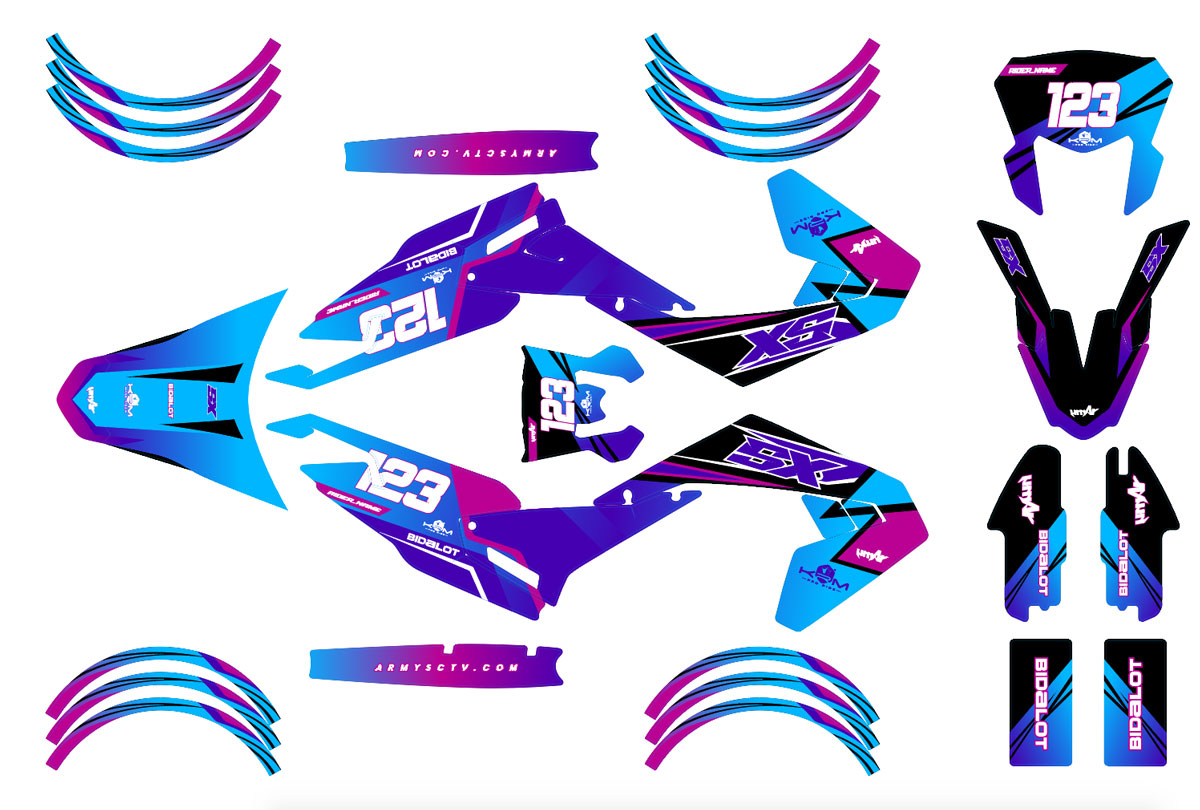 Dekor kit Motorrad 50cc Artisse - Kompatibel mit Aprilia SX/RX 2018-2025