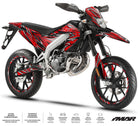 Kit pegatinas moto 50cc Cutvector - Compatible con Aprilia SX/RX 2018-2025 para una moto supermotard con diseño moderno y estético.