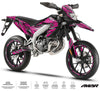 Kit pegatinas moto 50cc Cutvector - Compatible con Aprilia SX/RX 2018-2025 en moto supermotard con diseño gráfico moderno.