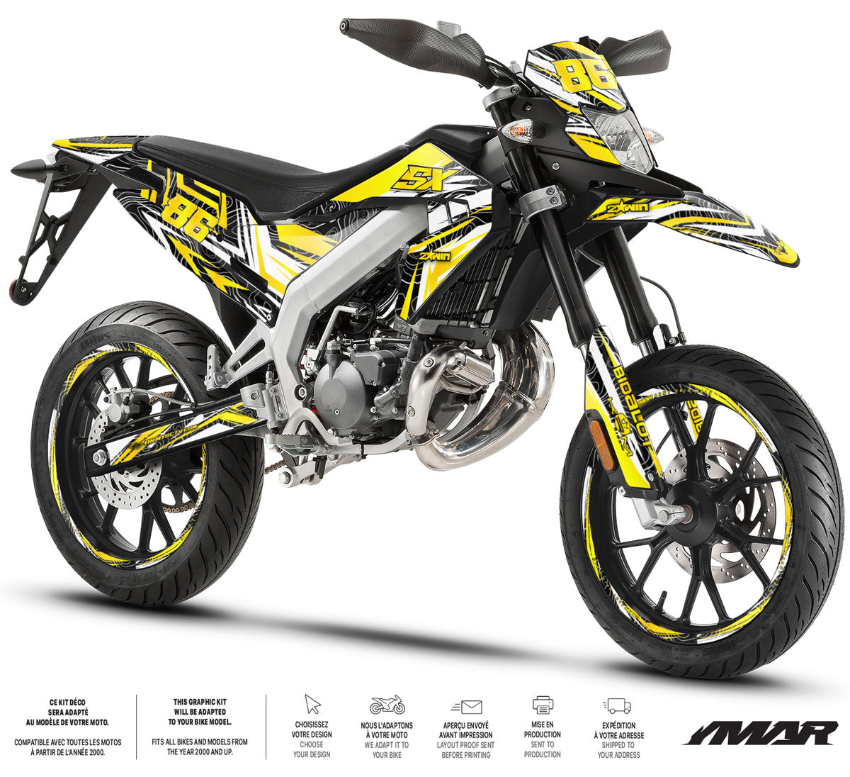 Dekor kit Motorrad 50cc Dorado - Kompatibel mit Aprilia SX/RX 2018-2025